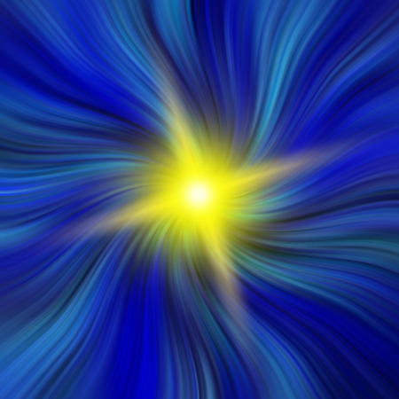 Blue Vortex with a gold star burstの写真素材