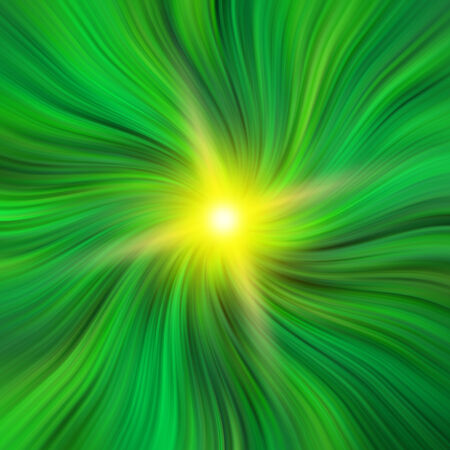 Green Vortex with a gold star burstの写真素材