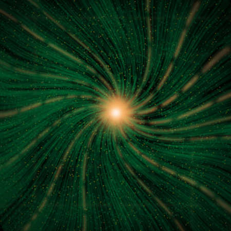 Packets of data flowing through a green conceptual vortex of cyberspaceの写真素材