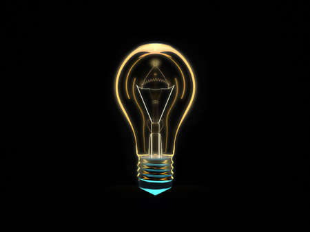 Luminous lamp on a black backgroundの写真素材