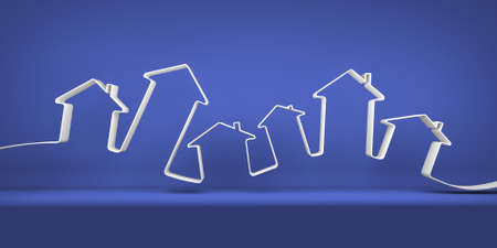 Symbolic city on the blue backgroundの写真素材