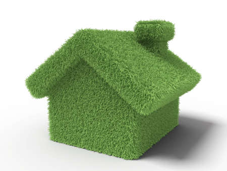 Grass house on a white backgroundの写真素材