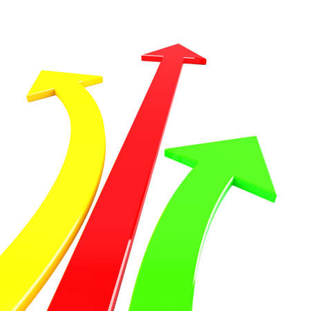 Colorful arrows isolated on white background