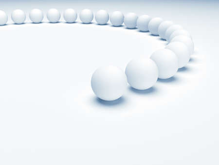 Row from white balls  3d render illustrationの写真素材