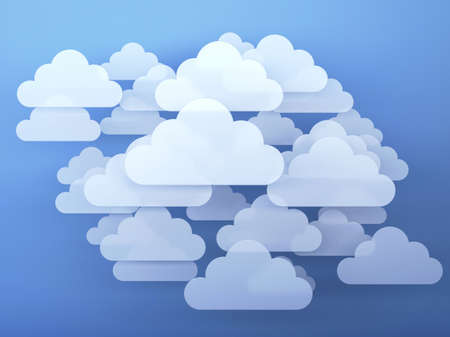 Digital clouds  3d render illustrationの写真素材