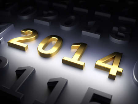 New Year 2014  3d render illustrationの写真素材