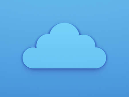 Digital cloud icon. 3d render illustrationの写真素材