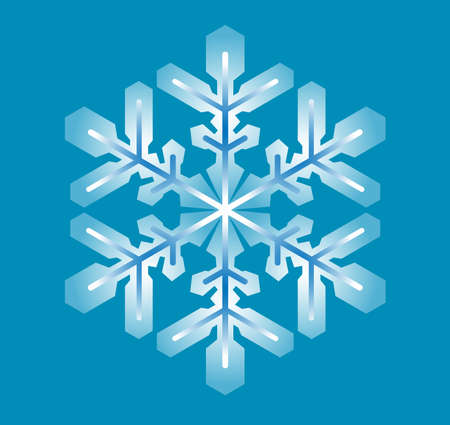Blue snowflake on a blue background