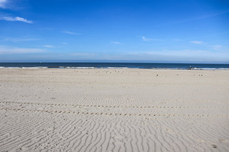 Empty beach. Sand beach without people. Seascape.の写真素材