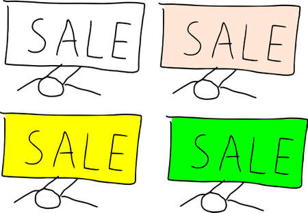 hand drawn sale iconのイラスト素材