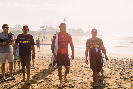 May 31, 2018. Keramas, Bali, Indonesia. Competition WSL Corona Bali Protected. Professional surfer Michel Bourezのeditorial素材