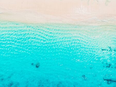 Tropical beach with blue crystal ocean. Aerial viewの写真素材