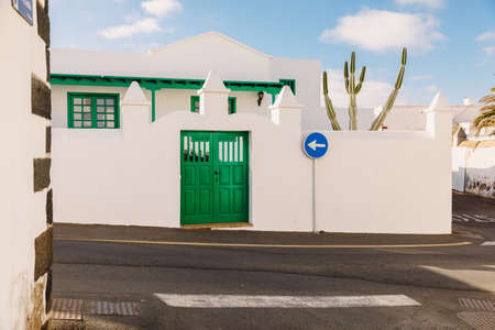 Teguise, Lanzarote, Spain - April 04, 2020. The old architecture of city of Teguise