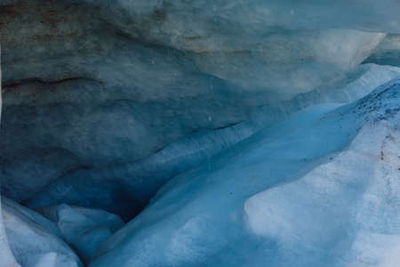 Glacier close up. Blue ice in mountains. Ice texturesの写真素材