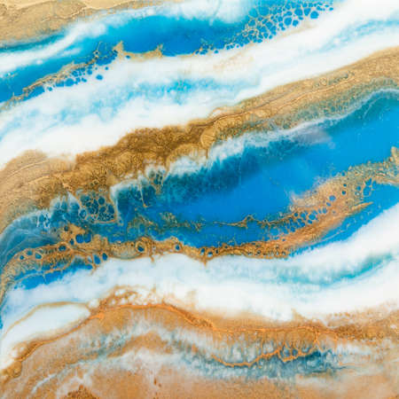 Resin art with bright colors. Epoxy effect background