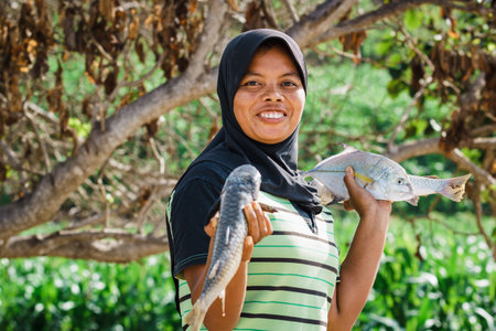 June 12, 2021. Sumbawa, Indonesia. Local woman in West Sumbawa