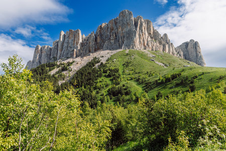 The Caucasus Mountains. Natural park Bolshoy Tkhach in summerの写真素材
