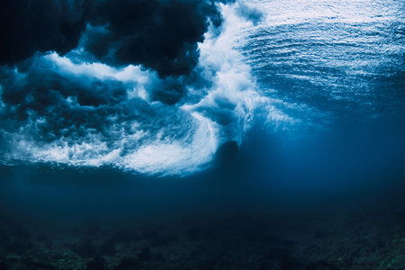 Underwater perspective of ocean force.の写真素材