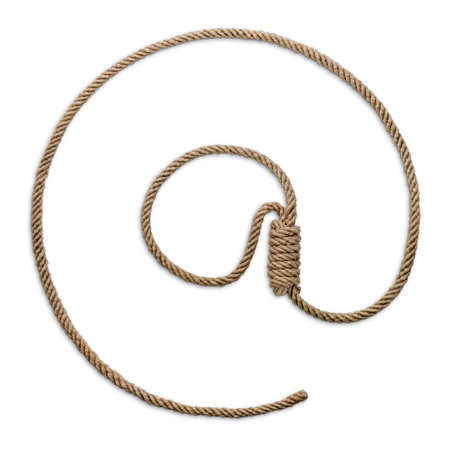 @ sign shaped hangman's noose, isolated on white.の写真素材