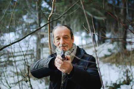 The man with the gunの写真素材