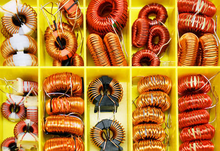 Assortment of choke coilsの写真素材