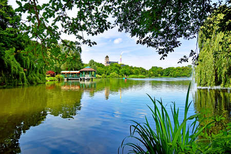 Pond "Schlossteich" in Chemnitz (Germany)の写真素材