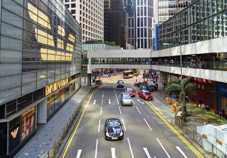 Central, Hong Kong - February 09, 2016: Pedder Street in Hong Kong, Hong Kong, Hong Kong.のeditorial素材