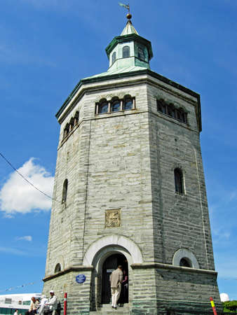 Stavanger, Norway - June 05, 2009: Visitors of the Valberg Tower (ValbergtÃ ¥ rnet) in Stavanger, Norway. There is a night watchman's museum.のeditorial素材