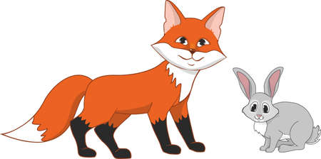 fox and hare (fox and hare)のイラスト素材