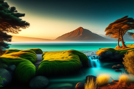 Beautiful landscape of Lake Atitlan, Guatemala, Central Americaの写真素材