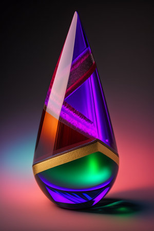 Colorful glass vase on a dark background. 3d renderingの写真素材