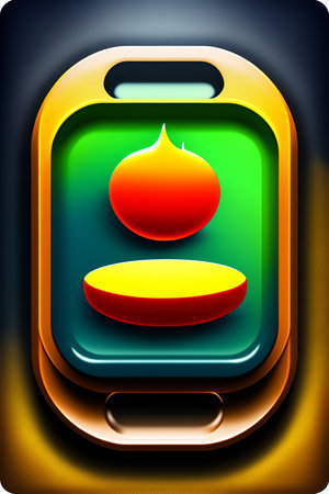 illustration of 3d app icon on smart phone with arrow symbolの写真素材