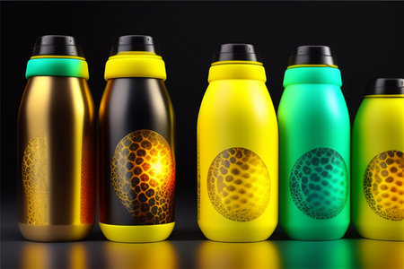 Sports bottle on a black background. 3d rendering, 3d illustration.