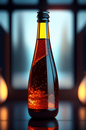 bottle of cola on a dark background. 3d renderingの写真素材