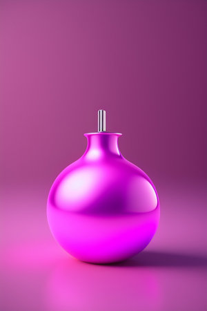 Christmas bauble on a pink background. 3d render. Minimal concept.の写真素材