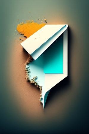 Paper torn in half with colorful background. 3d render illustration.の写真素材