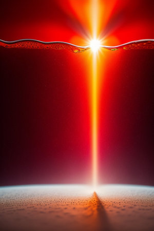Abstract background of the sun rising over the ocean. 3d renderingの写真素材