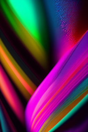 abstract rainbow colors background with smooth lines and bokeh lightsの写真素材