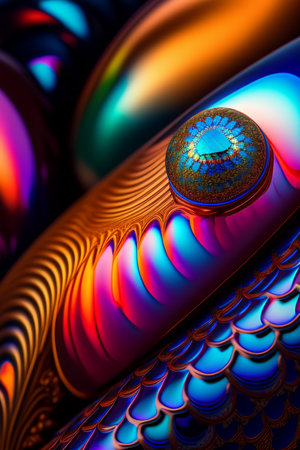 3D surreal illustration. Sacred geometry. Mysterious psychedelic relaxation pattern. Fractal abstract texture. Digital artwork graphic astrology magicの写真素材