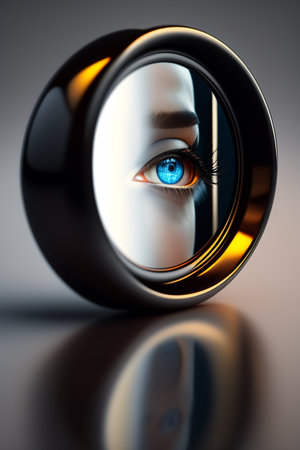 Eye in the circle. 3D illustration. Conceptual image.の写真素材