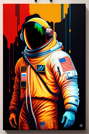 Astronaut in space suit. Vector illustration of astronaut in space.の写真素材