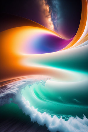 abstract background with a wave in the ocean, 3d renderの写真素材