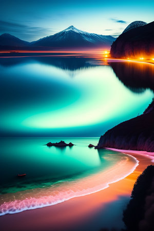 Beautiful seascape at sunset. Composition of nature.の写真素材