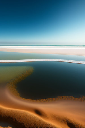 Sand dunes on the beach in the evening. Landscape.の写真素材