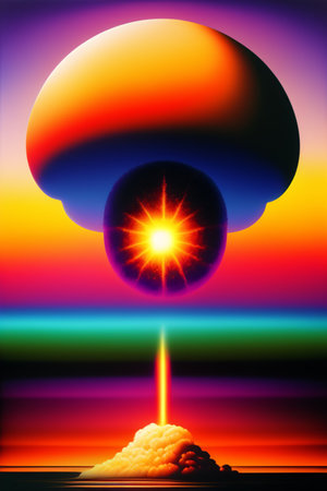 Sunset over the planet. Vector illustration for your design. EPS10