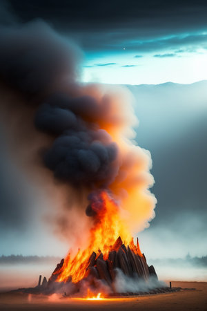 volcanic eruption on the island of viti Levu, Icelandの写真素材