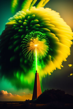 Fireworks over the Monument to the Discoveries, Lisbon, Portugalの写真素材