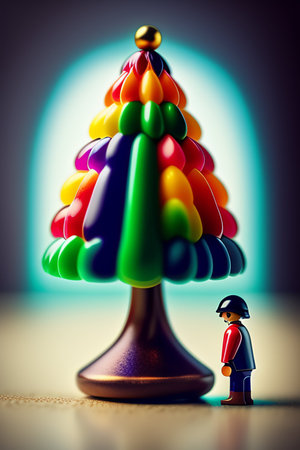Christmas tree made of plasticine. Christmas concept. Selective focus.の写真素材