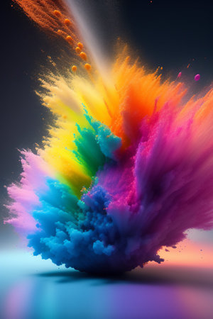 3D Illustration of a Colorful Cloud with Paint Splashes
