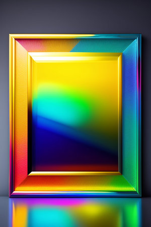 Abstract background with multicolored frame. 3d render illustration.の写真素材